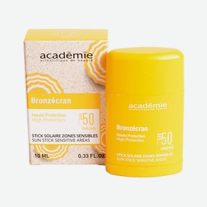 ACADEMIE Солнцезащитный стик для чувствительных зон Academie Bronzecran Stick SPF 50+, 10 мл