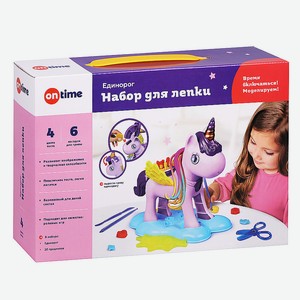ON TIME Набор для лепки  Единорог , пластиковый единорог, 4 цвета