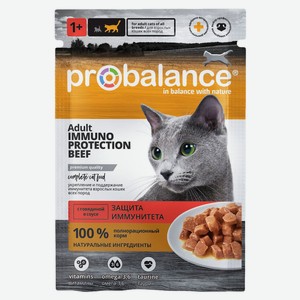 Корм влажный для кошек ProBalance с говядиной в соусе, 85 г