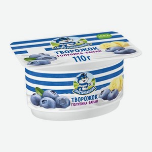 Продукт творожный Простоквашино голубика банан 3.6% 110г 110 г