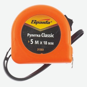 Рулетка Sparta 31303 Classic, 5 м х 18 мм, пластиковый корпус// Sparta 31303