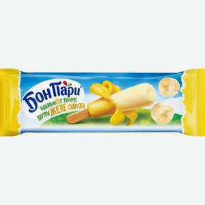 Десерт Бон Пари Джангли взбитый на молочной основе с ароматом ванили с желе с ароматом банана, 59г