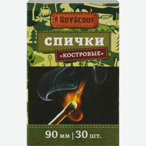 Спички BOYSCOUT Костровые 90 мм, 30 шт. /80/20 61029, Россия