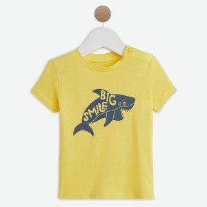 Футболка для мальчика InExtenso желтая с акулой