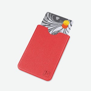 FLEXPOCKET Чехол из экокожи для пластиковой карты с её защитой от считывания, цвет: Красный