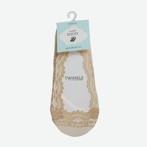TWINKLE Кружевные следки TWINKLE, цвет: бежевый, форма 6, размер 36-39