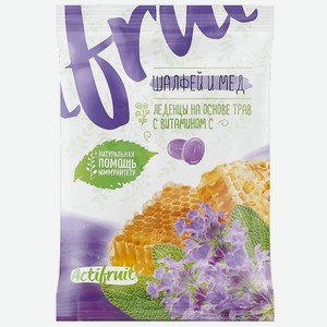 АКТИФРУТ Леденцовая карамель с витамином С со вкусом шалфея с медом, 60 г