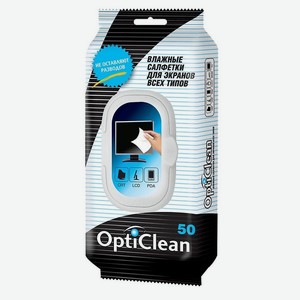 OPTI CLEAN Влажные салфетки для экранов, 50 шт.