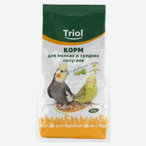 Корм для мелких с средних попугаев Triol с фруктами, 400 г