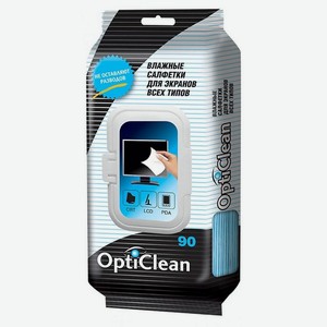 OPTI CLEAN Влажные салфетки для экранов, 90 шт.