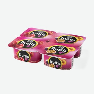 Йогуртный продукт  Fruttis , Ehrmann, вишня/персик маракуйя, 8%, 115 г