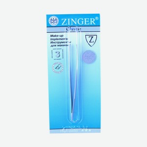 Пинцет Zinger рифленый скошенный 12902