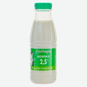 Молоко Семенишна 2.5% 0.4л Пл/б