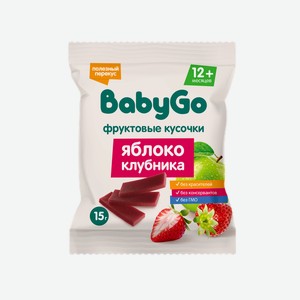 Кусочки фруктовые BabyGo из яблок и клубники 15г