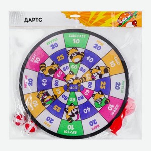 Дартс 2 мяча 2 дротика на липучках 30см в ассортименте 58 г