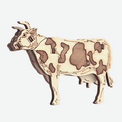 Деревянный конструктор 3D пазл Корова Дора