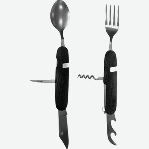 Мультитул походный ACTIWELL нож,откр.д/бут., консер.нож, вилка, ложка, штопор JW9015, Китай