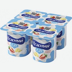 Йогуртный Продукт Кампина Нежный, Клубника/банан, 1,2%, 100 Г