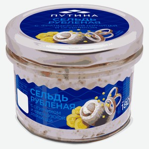 Сельдь рубленая «Путина» с огурчиком и французской горчицей, 180 г