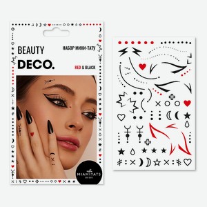 DECO. Набор переводных мини-тату by Miami tattoos (Red & Black), Красный
