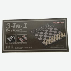 Игра настольная магнитная 3 в 1 шахматы+нарды+шашки, 19х19х3,5 см