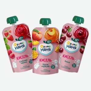 Кисель ФрутоНяня клубника малина/вишня черешня/персик маракуйя 130мл.