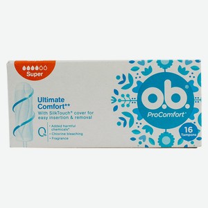 O.B. тампоны женские гигиенические ProComfort Super 16шт