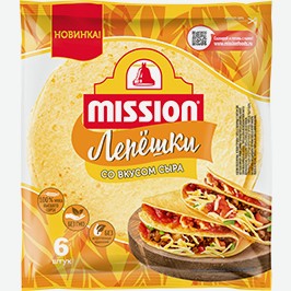 Лепёшки Пшеничные Мишн, Cо Вкусом Сыра, 250 Г