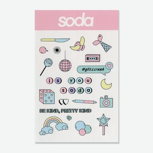SODA STICKERS #stickystuff ДЕКОРАТИВНЫЕ НАКЛЕЙКИ, 1 лист