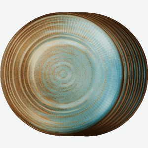 Набор тарелок голубая керамика 6 шт 0.171л