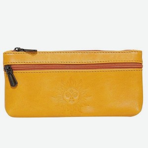 FORTE Кошелёк-чехол мягкий из натуральной кожи, Желтый