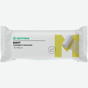 Бинт М Здоровье марлевый стерильный 7м*14см
