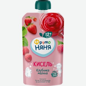 Кисель ягодный ФРУТОНЯНЯ Клубника, малина, с 12 месяцев, 130г