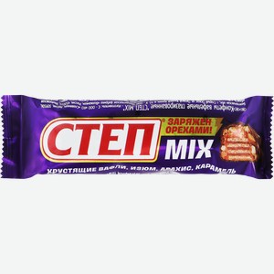 Батончик СЛАВЯНКА Степ Mix с изюмом/арахисом/карамелью, 40г
