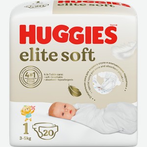 Подгузники HUGGIES Elite Soft 1 3–5кг, 20шт
