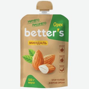 Десерт Better s яблоко-персик-банан с миндалём, 120г