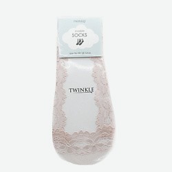 Кружевные следки розовые, форма 6