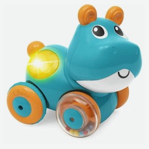 CHICCO Интерактивная игрушка-каталка  Бегемот  Sprint&Go Hippo, Голубой, оранжевый