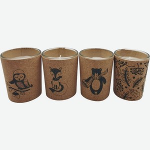 Свеча в стакане декоративная в ассортименте 1шт