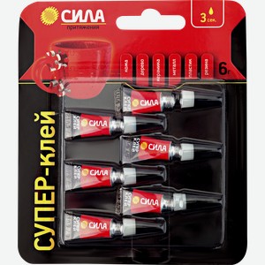 Супер-клей СИЛА СТМ SBL1-6 Сверхпрочный Арт. C0045533, 6х1г