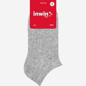 Носки детские INWIN р. 14–22 низкая посадка, цвет серый меланж, Арт. BKSU-01-LG