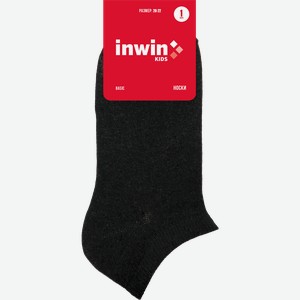 Носки детские INWIN р. 14–22 низкая посадка, черные, Арт BKSU-01-LB
