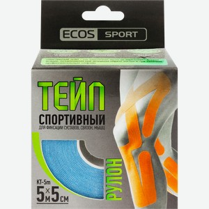 Тейп спортивный ECOS, Арт. 5189, 5м