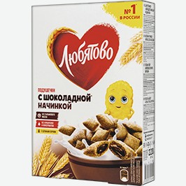 Готовый Завтрак Любятово, Подушечки С Молочной Начинкой, С Шоколадной Начинкой, 220 Г