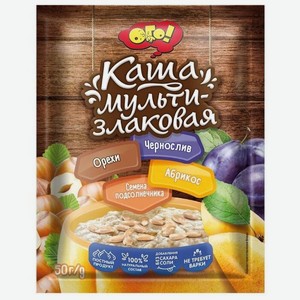 Каша мультизлаковая ОГО! с абрикосом черносливом орехом и семенами подсолнечника, порционная, 1 шт. 50 г