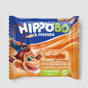 Бисквитное пирожное «HIPPOBO» с вареной сгущенкой, 32 г