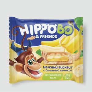 Бисквитное пирожное «HIPPOBO» с банановой начинкой, 32 г