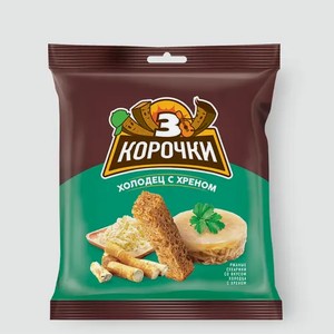 Сухарики «3 Корочки» со вкусом холодца с хреном, 40 г