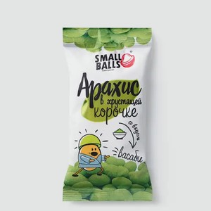 Арахис «Small Balls» в хрустящей корочке со вкусом васаби, 60 г