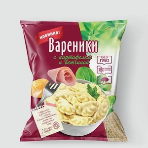 Вареники «Гордость фермера» с картофелем и ветчиной, 720 г